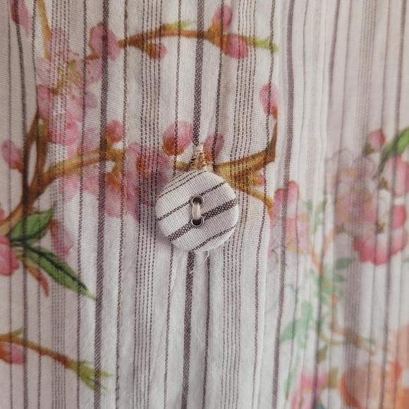 Johnny Was Colmar Oversized Cotton Tunic Top Button Down Size Small - Picture 9 of 14